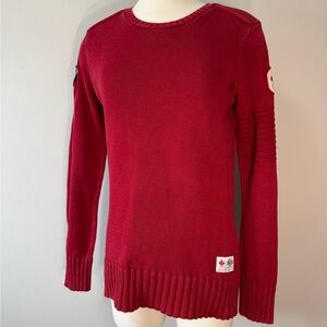 Hudson Bay Elegant Red Crew Neck Sweater large